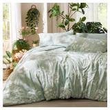 Bedsure Queen Comforter Set -  Floral Sage Green GentleSoft Bedding Sets, Queen Bed in a Bag with Botanical Flowers Winter Comforter, Sheets, Pillowcases - Retail: $50