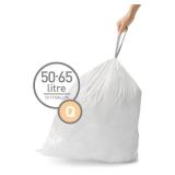 simplehuman Code Q 60 Count, Dispenser Pack Custom Fit Liners, Drawstring Trash Bags, 50-65 Liter / 13-17 Gallon, White - Retail: $32