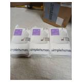 simplehuman Code Q 60 Count, Dispenser Pack Custom Fit Liners, Drawstring Trash Bags, 50-65 Liter / 13-17 Gallon, White - Retail: $32
