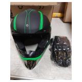 Motocross Helmet,Youth & Adult ATV Dirt Bike Motorcycle, Kids BMX 4-Wheeler Off-Road Mountain Bike Helmet,DOT Certified,W/Gloves Goggles Mask 4-Piece Set (Green, M) - Retail: $69