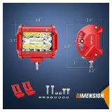 Nilight LED Light Bar 2PCS 60W 4Inch Triple Row Spot Flood Combo Lights w/Wiring Kit for Fog Driving Work Lighting on Off-Road Truck Tractor SUV ATV UTV Golf Cart Boats - Retail: $24