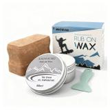 ANDYOUSKI Rub On Ski and Snowboard Wax All-Temperature, 80ml Tin - Includes Mini Scraper & Cork, No Iron Needed, Easy On-The-Go Application for Smooth Glide - Retail: $16