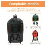 Waterproof Cover for Large Big Green Egg, Ceramic Grill Cover Outdoor Grill Cover, Weather Resistant BBQ Grill Accessories, Anti-Fade Fabric - Retail: $30