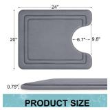 Grandaily Memory Foam Toilet Rugs U-Shaped 24x20, Ultra Soft, Non-Slip and Absorbent Bathroom Rugs, Machine Wash Dry, Comfortable Contour Bath Mat for Toilet Base, Dark Grey - Retail: $19