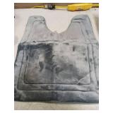 Grandaily Memory Foam Toilet Rugs U-Shaped 24x20, Ultra Soft, Non-Slip and Absorbent Bathroom Rugs, Machine Wash Dry, Comfortable Contour Bath Mat for Toilet Base, Dark Grey - Retail: $19