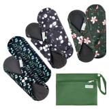 Langsprit Absorbent Reusable Menstrual Sanitary Pads/Washable Cloth Menstrual Period Pads,Reusable Panty Liners(Winter,M) - Retail: $15