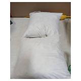 TOPGREEN Feathers Down Pillow Inserts 14x14, Set of 2, 100% Organic Cotton Shell, Soft Decorative Square Throw Pillows for Living Room Sofa, Couch, or Bed (White) - Retail: $30