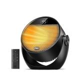 Dreo Space Heater 1500W, 60° Adjustable Tilt, 10.5ft/s Portable Electric Heaters for Indoor Use with Thermostat, 8 Safety Protections, 3 Modes, Remote, Quiet Desk Heater for Bedroom, Office, Black - 