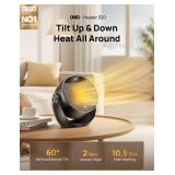Dreo Space Heater 1500W, 60° Adjustable Tilt, 10.5ft/s Portable Electric Heaters for Indoor Use with Thermostat, 8 Safety Protections, 3 Modes, Remote, Quiet Desk Heater for Bedroom, Office, Black - 