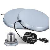 GUEOQTC 2Pack Chicken Water Heater for Winter Heated Poultry Waterer Base,with Thermostat and 9.8ft Power Cord, Dia.11in - Retail: $59