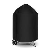 SunPatio Heavy Duty Waterproof Grill Cover Compatible for Weber, Big Green Egg, Char-Broil 22 Inch Charcoal Kettle Grills, Outdoor FadeStop BBQ Cover, Compared to Weber 7150, 27.5" Dia x 38" H - Retai