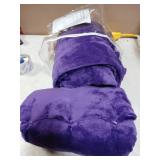 Great Bay Home Extra Soft Velvet Plush Full Micro Fleece Sheet Set | Deluxe Microplush Non Pilling Sheets, Deep Pocket | Lavish Sherpa Velvet Luxe Collection (Full, Purple) - Retail: $55