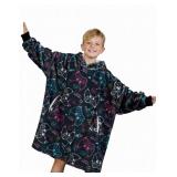 Huglanket Gamer Gifts for Teen Boys & Girls, Wearable Blanket Hoodies, Oversized Flannel Hooded Blankets, Gifts Ideal for Birthday, Christmas, One Size Fits All - Retail: $40
