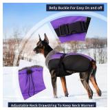 IECOii Extra Warm & Reflective Dog Jacket - Fleece Turtleneck Winter Coat - Adjustable Buckles - Small to Extra Large - Perfect for Cold Weather - Retail: $33