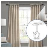 MUAKIOY No Drill Ceiling Mount Rod Brackets, 6-Pack Heavy Duty Self Adhesive Holders, Adjustable Hooks Hanging 1.2