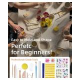 Fiestajaja Air Dry Clay Kit for Adults, Pottery Kit for Beginners, 48 PCS Clay Kit with Acrylic Paints, Stamps, Sculpting Tools & Step-by-Step Guide - Crafts for Birthdays Xmas Gift & Decor - Retail: 