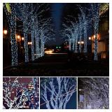 Solar String Lights for Outside, 170 FT 480 LED Solar String Lights Outdoor with 8 Modes & Memory Function, Super Long Waterproof Solar Chrismas Lights for Tree Party Decorations (Cool White) 2 pack -