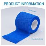 Self Adhesive Bandage Wrap 2 Inch x 5 Yards Self-Adherent Elastic Cohesive Wrap Non-Woven Breathable Bandage,Vet Wrap for Stretch Athletic, Sports, Wrist, Ankle (Mix) 15 pack  - Retail: $8
