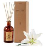 Craft & Kin Lily & Jasmine Diffuser Reed Diffuser | All Natural Essential Oil & 8 Rattan Scent Sticks | Reed Diffusers for Home, Bathroom | Long Lasting Home Fragrance in Amber Glass, 5.75oz - Retail: