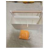 Himilucky Desk Organizer, Pen Holder, Marker organizer with 8 Compartments - Portable Plastic Pencil Storage Box for Office Supplies, Art Materials, Home Organization (White Large) - Retail: $11