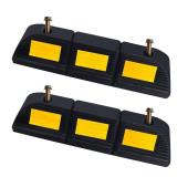 WECARLLE Parking Stopper for Garage Parking Aid 2 Pack Block, Car Truck Curb Floor Parking Lot Wheel Tire Stops Bumpers with Bolt Installation, Rubber Vehicles Aid Gadgets - Retail: $32