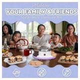 Party Desserts Electric Smores Maker Tabletop Indoor Kit, Indoor Marshmallow Roaster, Smores Station with 4 Compartment Trays & Forks, Great Gift for Adults and Kids in Holidays and Parties (Lavander)