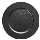 Opexscal 13" Hammered Charger Plates, Black Elegant Dinner Plate Chargers Set of 6, Round Server Ware for Wedding Party Decoration - Retail: $28