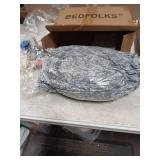 Bedfolks Calming Donut Dog Bed, 30 Inches Round Fluffy Dog Beds for Medium Dogs, Anti-Anxiety Plush Dog Bed, Machine Washable Pet Bed (Dark Grey, Medium) - Retail: $46