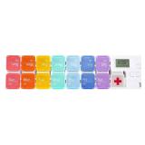 Pill Organizer with Medicine Reminder Alarm, Cozycabin Weekly Large Vitamin Box Organizer - AM PM Daily Travel Medication Box(Rainbow) 7 day  - Retail: $16