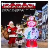 Christmas Inflatables Outdoor Decoration 7.8FT Tall Snowman Tree in Snow Globe with Rotating LED Lights Christmas Blow Up for Lawn Garden Holiday Party Yard Xmas Decor