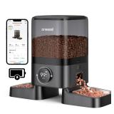 oneisall Cordless WiFi Automatic Cat Feeder for 2 Cats, Rechargeable 100-Day Battery Operated Auto Cat Feeder, 20 Cups/5L Timed Cats Food Dispenser Automatic for Large Kibble, Smart App Control - Reta