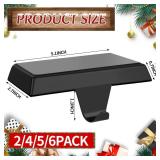 Palonu 3 Pcs Christmas Black Stocking Holders, Heavy Duty Mantle Hangers with Non-Slip Pad, Weighted Stocking Hooks Christmas Ornaments for Xmas Holiday Fireplace Shelf Window Decoration - Retail: $16