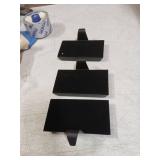 Palonu 3 Pcs Christmas Black Stocking Holders, Heavy Duty Mantle Hangers with Non-Slip Pad, Weighted Stocking Hooks Christmas Ornaments for Xmas Holiday Fireplace Shelf Window Decoration - Retail: $16