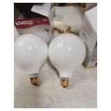 G40 Incandescent Light Bulb 2700K Soft Light, Decorative Globe Light Bulbs,E26 Medium Base, Perfect use for Decor, Pendant, Bathroom/Vanity Mirror Makeup, Dimmable. White-Finish (25) 2 pack - Retail: 