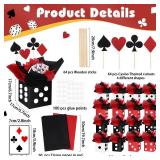 WinnerWhy 16 Sets Casino Party Decorations Themed Table Centerpieces Casino Night Table Party Toppers with White, Black, Red Dice Box Poker Cutouts and Sticks for Night Decor Birthday - Retail: $28