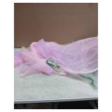 Eimilaly Two-Tone Bed Canopy Mosquito Net Pink Purple with 250pcs Warm White Lights, Bed Canopy for Girls Room Decor, Single Door - Retail: $22