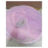 Eimilaly Two-Tone Bed Canopy Mosquito Net Pink Purple with 250pcs Warm White Lights, Bed Canopy for Girls Room Decor, Single Door - Retail: $22