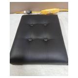 Storage Ottoman Foot Rest Stool with Thicker Foam Padded Seat. Foldable Leather Footstool Bench. Small Ottoman with Storage for Living Room Bedroom Coffee Table 350 lbs, 17x13x13in, Black. - Retail: $