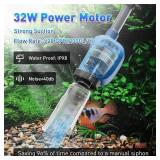 FOUSIUTIM 6-in-1 Electric Aquarium Gravel Cleaner, 530GPH Fish Tank Vacuum with Water Changer, Sand Washer & Debris Remover, Quiet 32W Pump & Telescopic Pole for Freshwater & Saltwater Tanks (Blue) - 