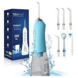 Water Dental Flosser Teeth Cleaner Pick, H2ofloss Cordless Portable Oral Irrigator,5 Mode IPX7 Waterproof Teeth Picks 300ML Rechargeable WaterFlosser for Teeth Cleaning Sky Blue - Retail: $30
