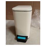 Cesun Small Bathroom Trash Can with Lid Soft Close, Step Pedal, 6 Liter / 1.6 Gallon Stainless Steel Garbage Can with Removable Inner Bucket, Anti-Fingerprint Finish (Creamy White) - Retail: $35