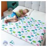Hygge Sheets Potty Training Pee Pads for Kids, Toddlers - 100% Waterproof, Non Slip Bed Wetting Pad for Full Size Beds - Washable, Reusable Mattress & Sheet Protector - Dinosaur - Retail: $33