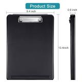 6 Pieces Clipboard with Storage, 9.5 x 13.5 Heavy Duty Plastic Storage Clipboard, Nursing Foldable Clip Board with Compartment and Metal Clip for Nurse Teacher Student Classroom Office (Black) - Retai