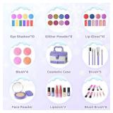 PERRYHOME Kids Makeup Set for Girl 56 Pcs Washable Real Cosmetic, Non-Toxic Frozen Toys Toddler Makeup Kit, 2026 New Princess Valentine & Birthday Girl Gift for 3 4 5 6 7 8 9 10 11 12 Year Old Girls -
