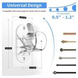ANDGOO 6 Pack Adhesive Curtain Rod Holders, No Drilling Curtain Rod Brackets, Renter Friendly Curtain Hanger, Fits 0.5