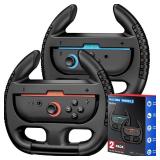 Steering Wheels for Nintendo Switch 2 (2025), Racing Wheels for Mario Kart World & 8 Deluxe, Bigger SL/SR Buttons, Switch 2 Games Accessories for Switch 2 JoyCon Controller, Easy to Install, 2 Pack Bl