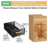 Pull out Cabinet Organizer Fixed with Adhesive Nano Film,Heavy Duty Slide out Pantry Shelves Drawer Storage,Sliding Mesh Cabinet Basket with Handle for Kitchen, Bathroom,Home, 11.8"W X15.7"D X6.2"H - 