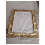 Cuspin 8x10 Picture Frame Vintage Gold Frames, Elegant Photo Frame with Glass Front, Palm Leaves Textured Hand-Crafted Resin Frame for Wall and Tabletop Display Home Decor - Retail: $30