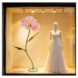 Eleeferri 3pcs Giant Artificial Flower Poppy Floor Standing 4.6ft / 5.2ft /5.9 ft, Adjustable for Wedding Decoration Reception, Background Backdrop Photo Props, Shop Window (Pink)