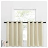 NICETOWN 36 inch Blackout Curtains, Elegant Country Small Window Curtains Half Window Decor Shades for Living Room/Cafe Shop/Bathroom, 52 inches Wide x 36 inch Long, Light Beige, 2 Panels - Retail: $2